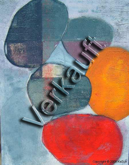 Karin Scholl Bochum moderne Kunst abstrakt Malerei Galerie Originale Gemlde groformatig Unikate schner wohnen 99 Luftballons Kreis rot grau gelb orange Dekoration
