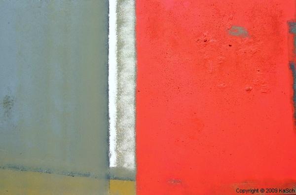 Spuren Schritte Abdruck Rot Hellgrau Silbergrau Modern Karin Scholl Bochum Moderne Kunst Abstrakt Galerie Malerei Mischtechnik Bunt Unikat KaSch