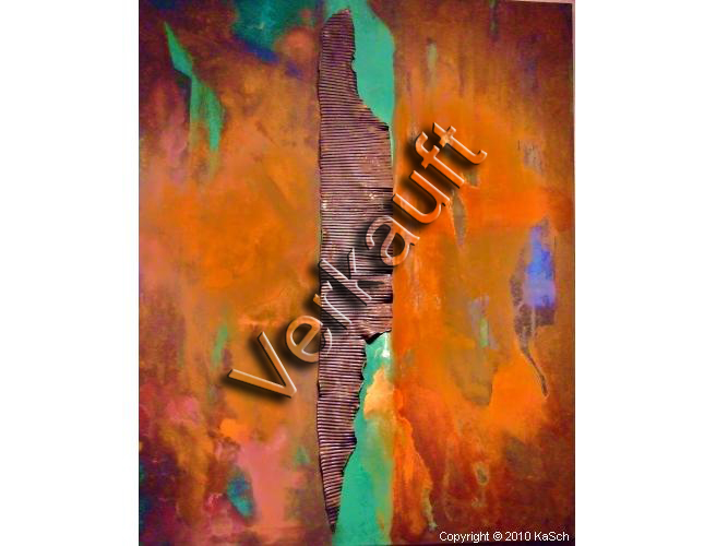 Karin Scholl Bochum moderne Kunst abstrakt Malerei Galerie Originale Gemlde groformatig Unikate schner wohnen Rost grn  blau rot Metall Korrosion