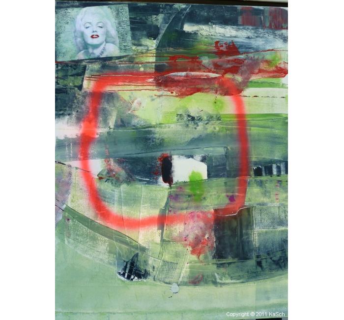 Karin Scholl Bochum moderne Kunst abstrakt Malerei Galerie Originale Gemlde groformatig Unikate schner wohnen Marilyn Monroe in memory of cyan blau hellblau grn rot