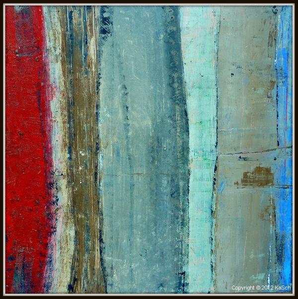 Karin Scholl Bochum moderne Kunst abstrakt Malerei Galerie Originale Gemlde groformatig Unikate schner wohnen stripes blau rot cyan