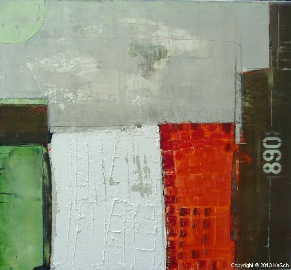 Karin Scholl Bochum moderne Kunst abstrakt Malerei Galerie Originale Gemlde groformatig Unikate schner wohnen Spachtelung, Rot, Orange, Grn, Wei, Grau, Kreis Halbkreis l Acryl Marmor Zahlen  Acht Neun Null 