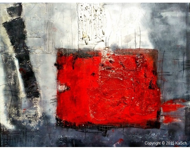 Karin Scholl Bochum moderne Kunst abstrakt Malerei Galerie Originale Gemlde groformatig Unikate schner wohnen wei grau rot schwarz